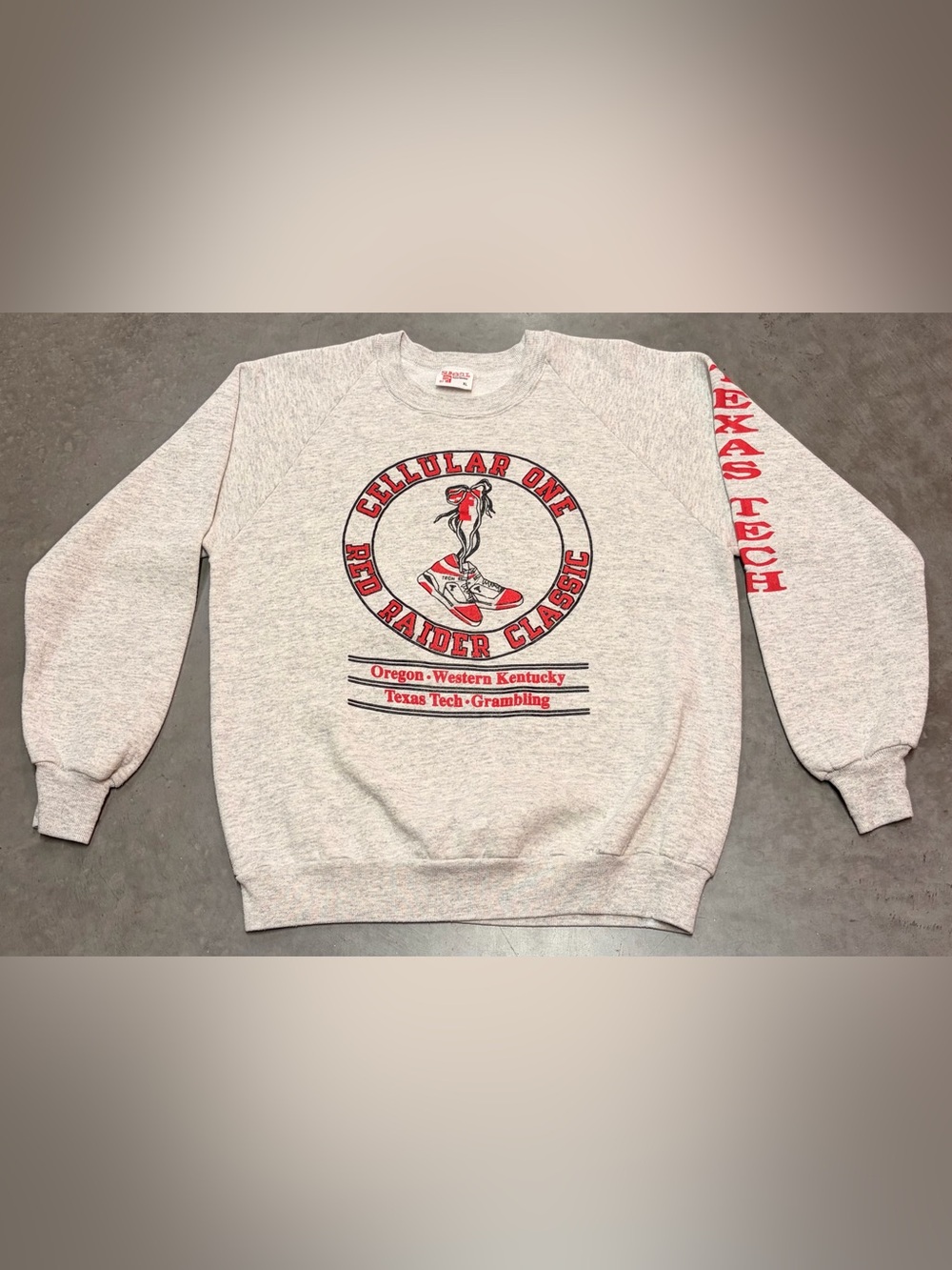 Sunbelt Gray Crewneck Vintage Track Meet Texas Tech Oregon Western Kentucky